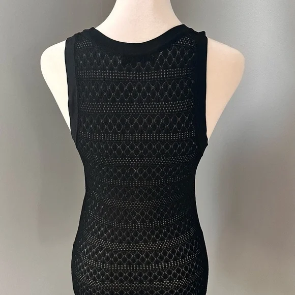 Zara Black Fitted Soft Stretch Mesh Racerback Tank Top - Picture 2 of 4